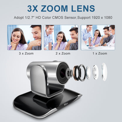 YSX™  All in One Conference Kits(3X Optical Zoom Lens Camera + 2Pcs OminidirectionaL Microphone)  YSX-EC28