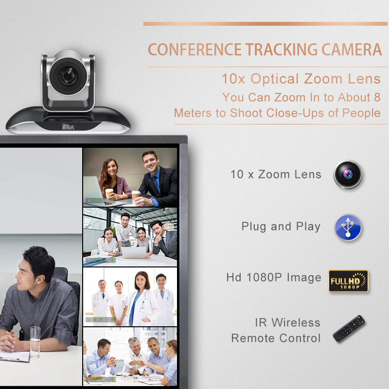 YSX™ 8.29M 4K HD PTZ 10X Optical Zoom Lens Video Conference Camera YSX-R360